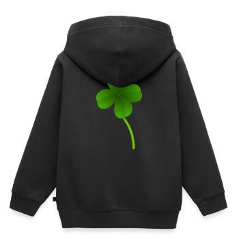Trèfle - Sweat Premium à capuche enfant bio - noir - Dos - AI Model Kid Male (0cm)