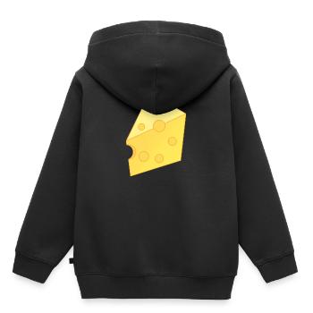Käse - Kinder Premium Organic Hoodie - Schwarz - Hinten - AI Model Kid Male (0cm)