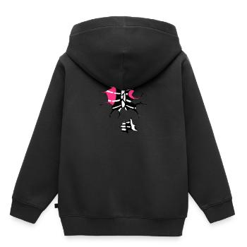 côtes de poitrine squelette squelette Costume Horreur - Sweat Premium à capuche enfant bio - noir - Dos - AI Model Kid Male (0cm)