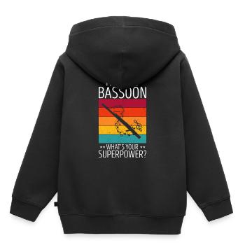 Bassoonist design for woodwind orchestra - Kids Premium Organic Hoodie - black - Back - AI Model Kid Male (0cm)
