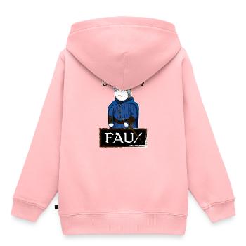 Perceval : Ouais C'est Pas Faux - Sweat Premium à capuche enfant bio - rose - Dos - AI Model Kid Female (0cm)