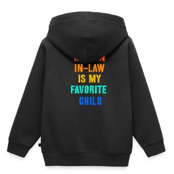 Mon gendre est mon enfant préféré drôle maman et papa - Sweat Premium à capuche enfant bio - noir - Dos - AI Model Kid Male (0cm)