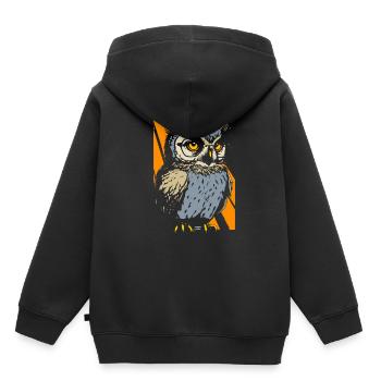 Owls Artsy Animal Wildlife Forest Animal - Kids Premium Organic Hoodie - black - Back - AI Model Kid Male (0cm)