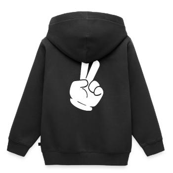 PEACE - Sweat Premium à capuche enfant bio - noir - Dos - AI Model Kid Male (0cm)
