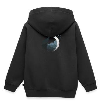 Le loup dans la pleine lune - Sweat Premium à capuche enfant bio - noir - Dos - AI Model Kid Male (0cm)