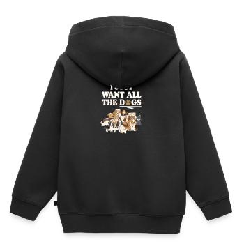 ICH WILL ALLE HUNDE! Hundefreund Hund Geschenk - Kinder Premium Organic Hoodie - Schwarz - Hinten - AI Model Kid Male (0cm)
