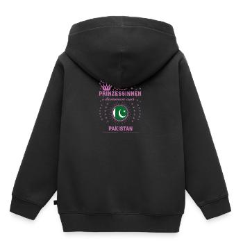 Prinessinnen kommen PAKISTAN - Kinder Premium Organic Hoodie - Schwarz - Hinten - AI Model Kid Male (0cm)