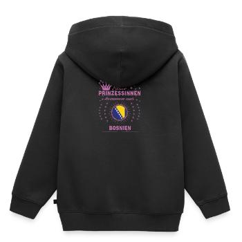 Prinzessinnen kommen aus BOSNIEN - Kinder Premium Organic Hoodie - Schwarz - Hinten - AI Model Kid Male (0cm)