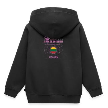 Prinzessinnen kommen aus LITAUEN - Kinder Premium Organic Hoodie - Schwarz - Hinten - AI Model Kid Male (0cm)