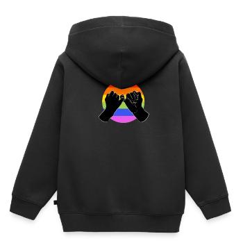 Gay Pride - Sweat Premium à capuche enfant bio - noir - Dos - AI Model Kid Male (0cm)