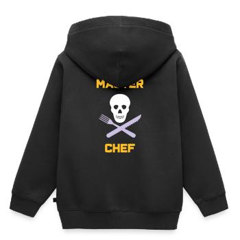 ★ Designfarben änderbar ★ Master chef (Besteck) - Kinder Premium Organic Hoodie - Schwarz - Hinten - AI Model Kid Male (0cm)