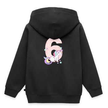 Birthday number 6 unicorn star stars - Kids Premium Organic Hoodie - black - Back - AI Model Kid Male (0cm)