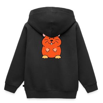 Drôle Hamster Enfants Tout-petits Femmes Hommes - Sweat Premium à capuche enfant bio - noir - Dos - AI Model Kid Male (0cm)