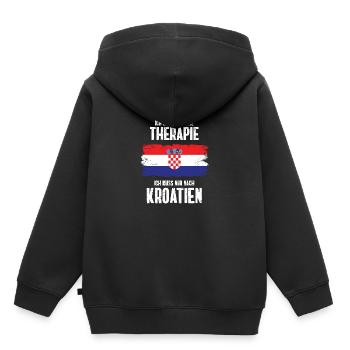 Therapie Kroatien Adria Urlaub Geschenk Sommer - Kinder Premium Organic Hoodie - Schwarz - Hinten - AI Model Kid Male (0cm)