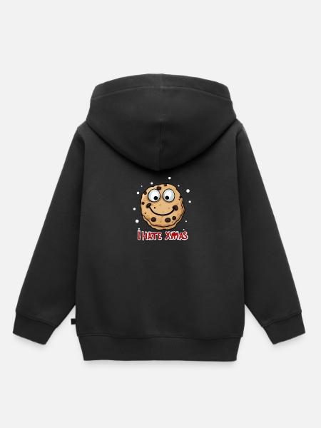 I Hate Xmas Angry Cookie Cake Christmas - Kinder Premium hoodie biologisch - zwart
