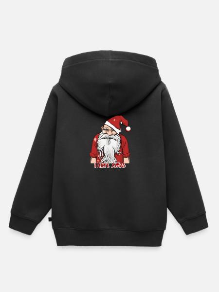 Ik haat Kerstmis Grappige Anti Kerstmis Kerstman - Kinder Premium hoodie biologisch - zwart