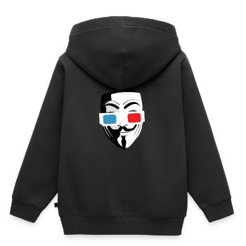 Masque cinéma lunette 3D - Sweat Premium à capuche enfant bio - noir - Dos - AI Model Kid Male (0cm)