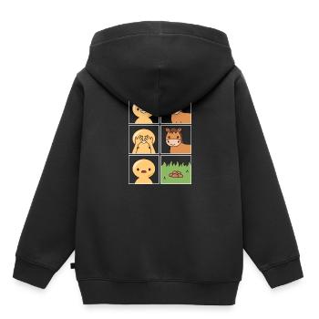 Conception du fumier de cheval pour les propriétaires de chevaux - Sweat Premium à capuche enfant bio - noir - Dos - AI Model Kid Male (0cm)