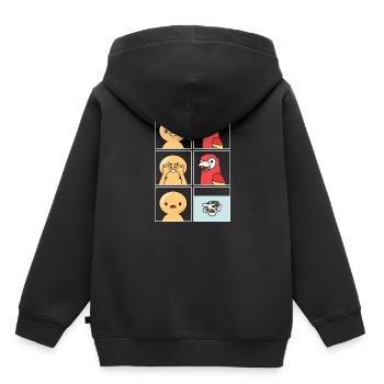 Conception de fientes de perroquets pour les propriétaires de perroquets - Sweat Premium à capuche enfant bio - noir - Dos - AI Model Kid Male (0cm)