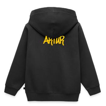 Artur - Kinder Premium Organic Hoodie - Schwarz - Hinten - AI Model Kid Male (0cm)