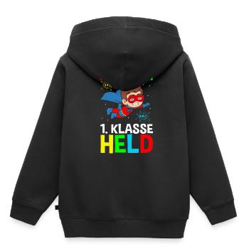 Schulkind Maximilian 1. Klasse Held - Kinder Premium Organic Hoodie - Schwarz - Hinten - AI Model Kid Male (0cm)