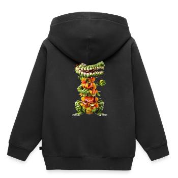Krokodil Kebab - Kinder Premium Organic Hoodie - Schwarz - Hinten - AI Model Kid Male (0cm)