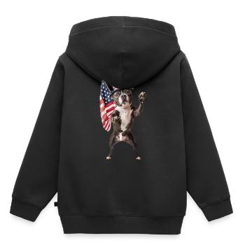 Staffordshire Bullterrier - Kinder Premium Organic Hoodie - Schwarz - Hinten - AI Model Kid Male (0cm)
