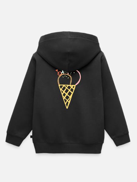 ICE CREAM SUMMER - Premium børne hættetrøje økologisk - sort