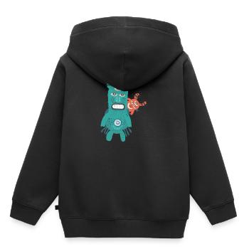 Hallowee n581 - Kids Premium Organic Hoodie - black - Back - AI Model Kid Male (0cm)