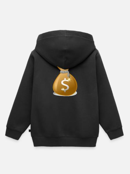 Geldsack - Kinder Premium Organic Hoodie - Schwarz
