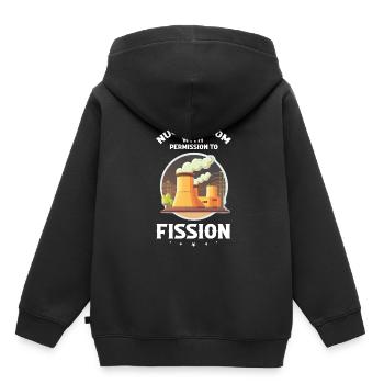 Kernenergie Spruch für Kernenergie - Kinder Premium Organic Hoodie - Schwarz - Hinten - AI Model Kid Male (0cm)