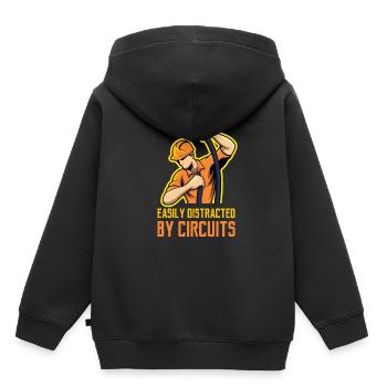Craftsman Electro Worker Elektriker Spannung - Kinder Premium Organic Hoodie - Schwarz - Hinten - AI Model Kid Male (0cm)