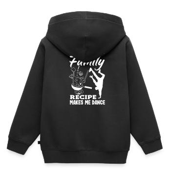 Recette familiale Joy Kitchen - Sweat Premium à capuche enfant bio - noir - Dos - AI Model Kid Male (0cm)
