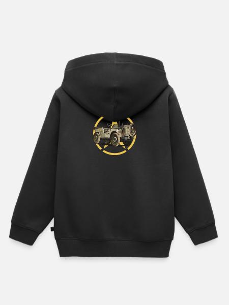 Offroad-Militärfahrzeug - Kinder Premium Organic Hoodie - Schwarz
