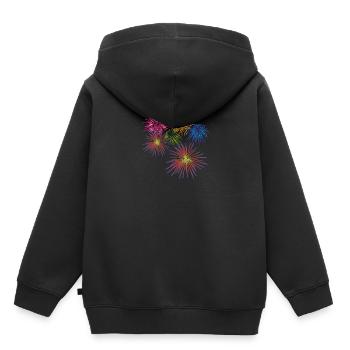 Feuerwerk - Kinder Premium Organic Hoodie - Schwarz - Hinten - AI Model Kid Male (0cm)