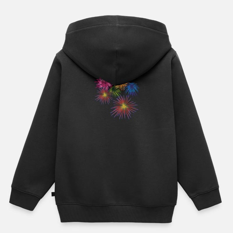 Feux d’artifice - Sweat Premium à capuche enfant bio - noir