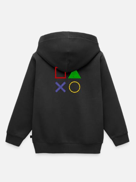 Gamepad Tasten Used Look - Kinder Premium Organic Hoodie - Schwarz