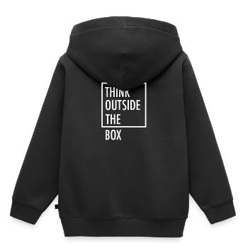 Sortir des sentiers battus - Sweat Premium à capuche enfant bio - noir - Dos - AI Model Kid Male (0cm)