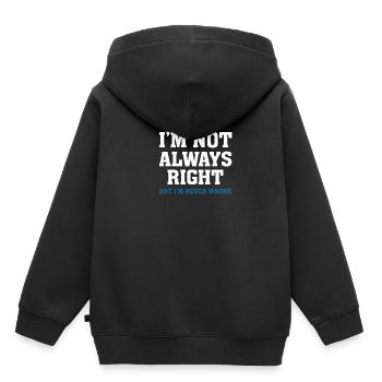 Je n’ai pas toujours raison - Sweat Premium à capuche enfant bio - noir - Dos - AI Model Kid Male (0cm)
