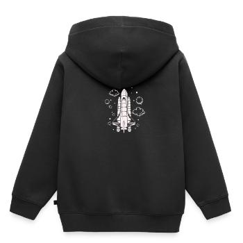 Vaisseau spatial - Astronaute spatial de fusée - Sweat Premium à capuche enfant bio - noir - Dos - AI Model Kid Male (0cm)