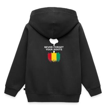 Guinea Wurzeln Geboren in - Kinder Premium Organic Hoodie - Schwarz - Hinten - AI Model Kid Male (0cm)