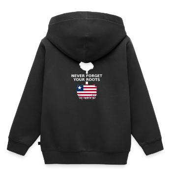Liberia Never Forget Your Roots - Kinder Premium Organic Hoodie - Schwarz - Hinten - AI Model Kid Male (0cm)