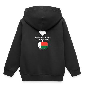 Madagaskar Never Forget Your Roots - Kinder Premium Organic Hoodie - Schwarz - Hinten - AI Model Kid Male (0cm)
