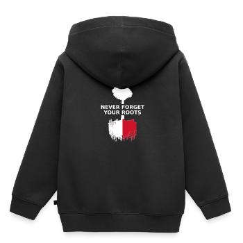 Malta Never Forget Your Roots - Kinder Premium Organic Hoodie - Schwarz - Hinten - AI Model Kid Male (0cm)