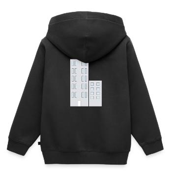 Tour Appartements Ville - Sweat Premium à capuche enfant bio - noir - Dos - AI Model Kid Male (0cm)