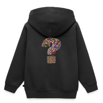 point d'interrogation arc-en-couleur - Sweat Premium à capuche enfant bio - noir - Dos - AI Model Kid Male (0cm)