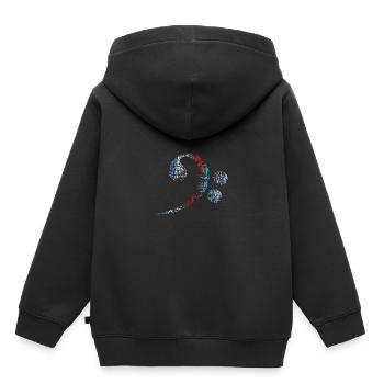 Bassschlüssel, Bass Clef vintage distressed - Kinder Premium Organic Hoodie - Schwarz - Hinten - AI Model Kid Male (0cm)