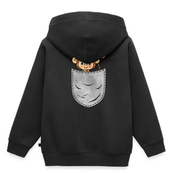 Pocket Monkey Animal In Your Pocket Monkey - Kinder Premium Organic Hoodie - Schwarz - Hinten - AI Model Kid Male (0cm)