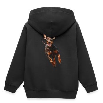 Dobermann - Kinder Premium Organic Hoodie - Schwarz - Hinten - AI Model Kid Male (0cm)