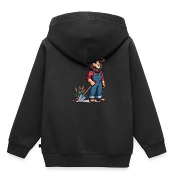 Cute Lion Farmer - Kids Premium Organic Hoodie - black - Back - AI Model Kid Male (0cm)